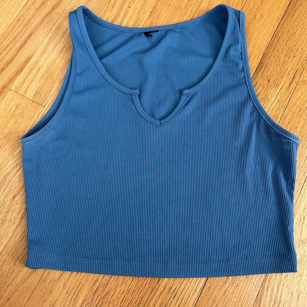 Shein - blue crop top - medium